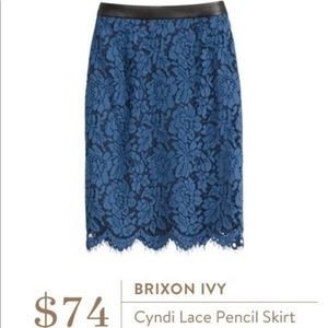 NWT Stitchfix blue lace skirt
